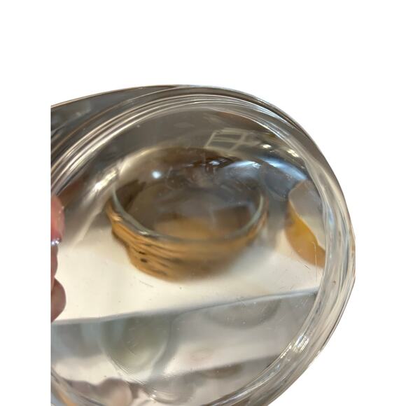 Vintage 3 Pc Pyrex Casserole 024 Dish with Lid & Wicker Basket Leather Handles - Picture 5 of 6